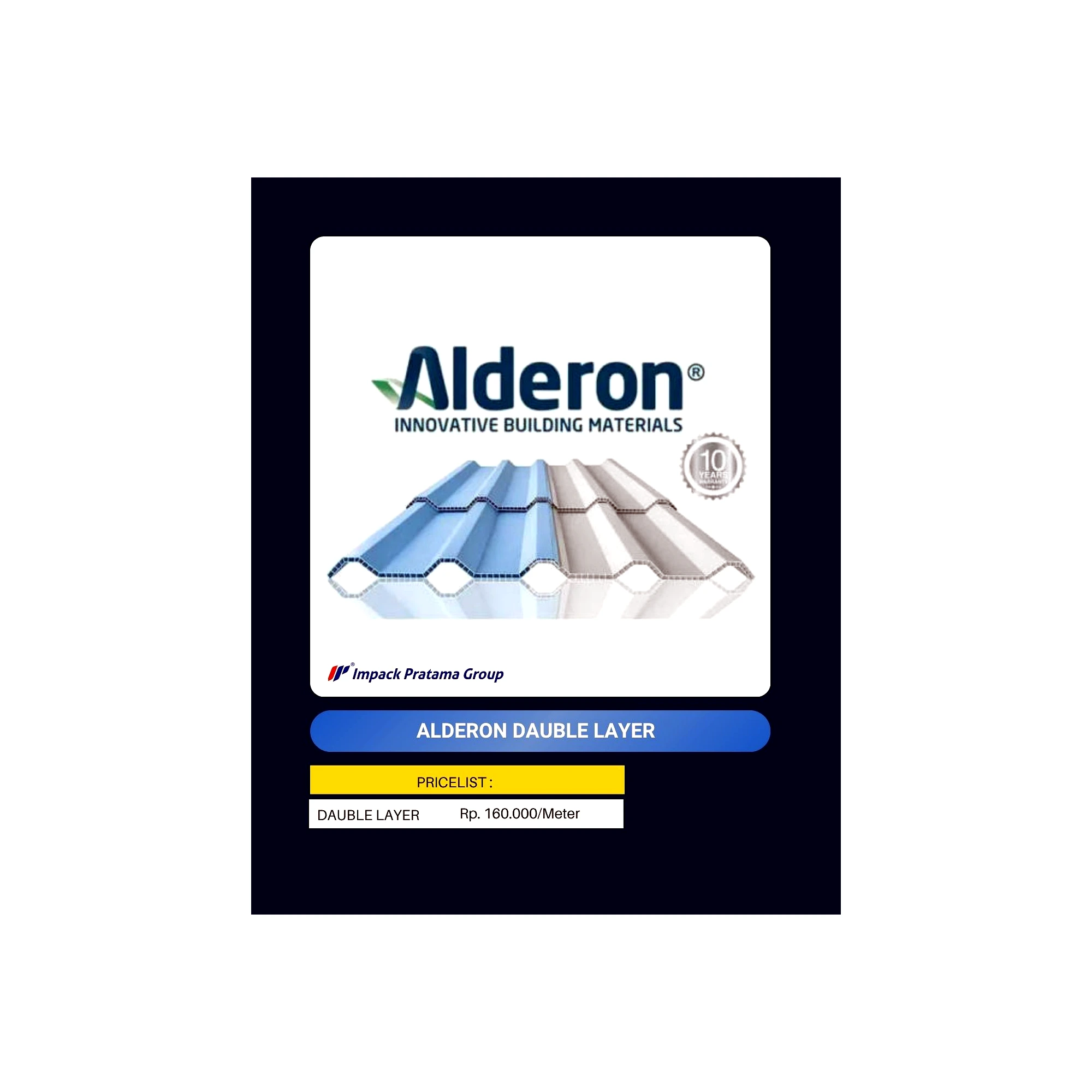 Alderon Double Layer Atap UPVC Berongga